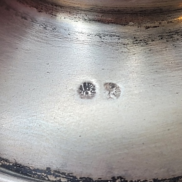 Crystal 12"  clear glass swung vase with Silver Stamped base 1960's V top taper - Picture 5 of 8